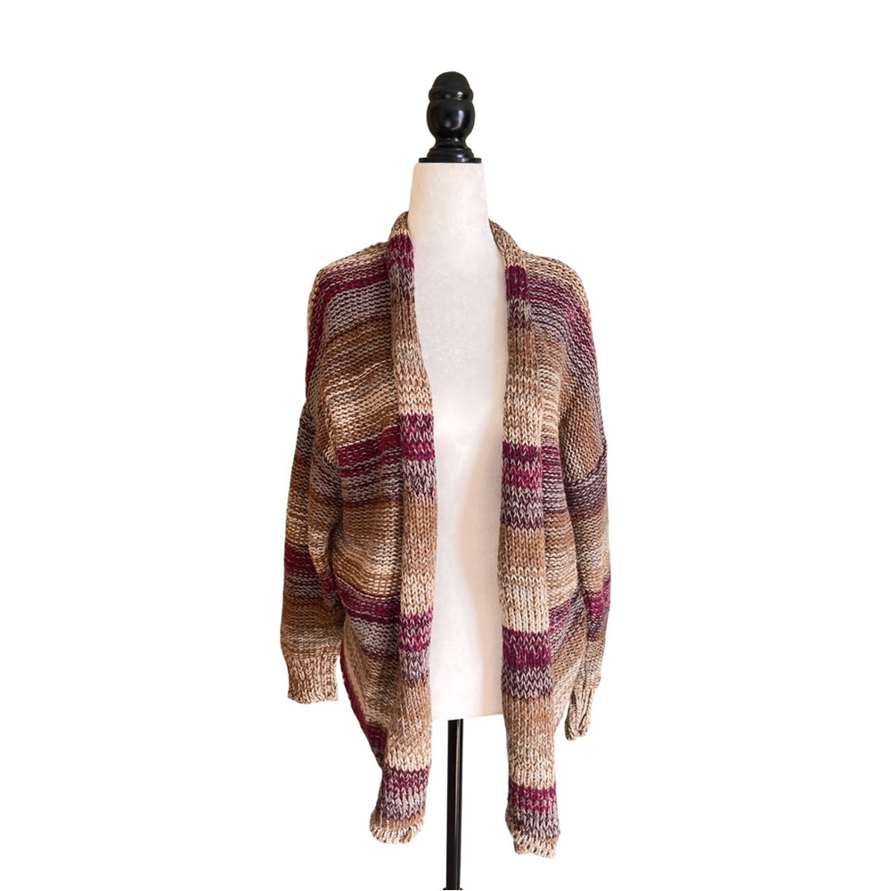 Tea Collection Striped Heavy Knit Sweater Cardigan Women’s US Small